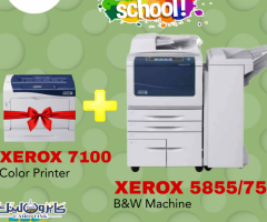 الة تصوير ليزر أسود75\5855 xerox +طابعة ليزر الوان 7100 xerox هدية - 1