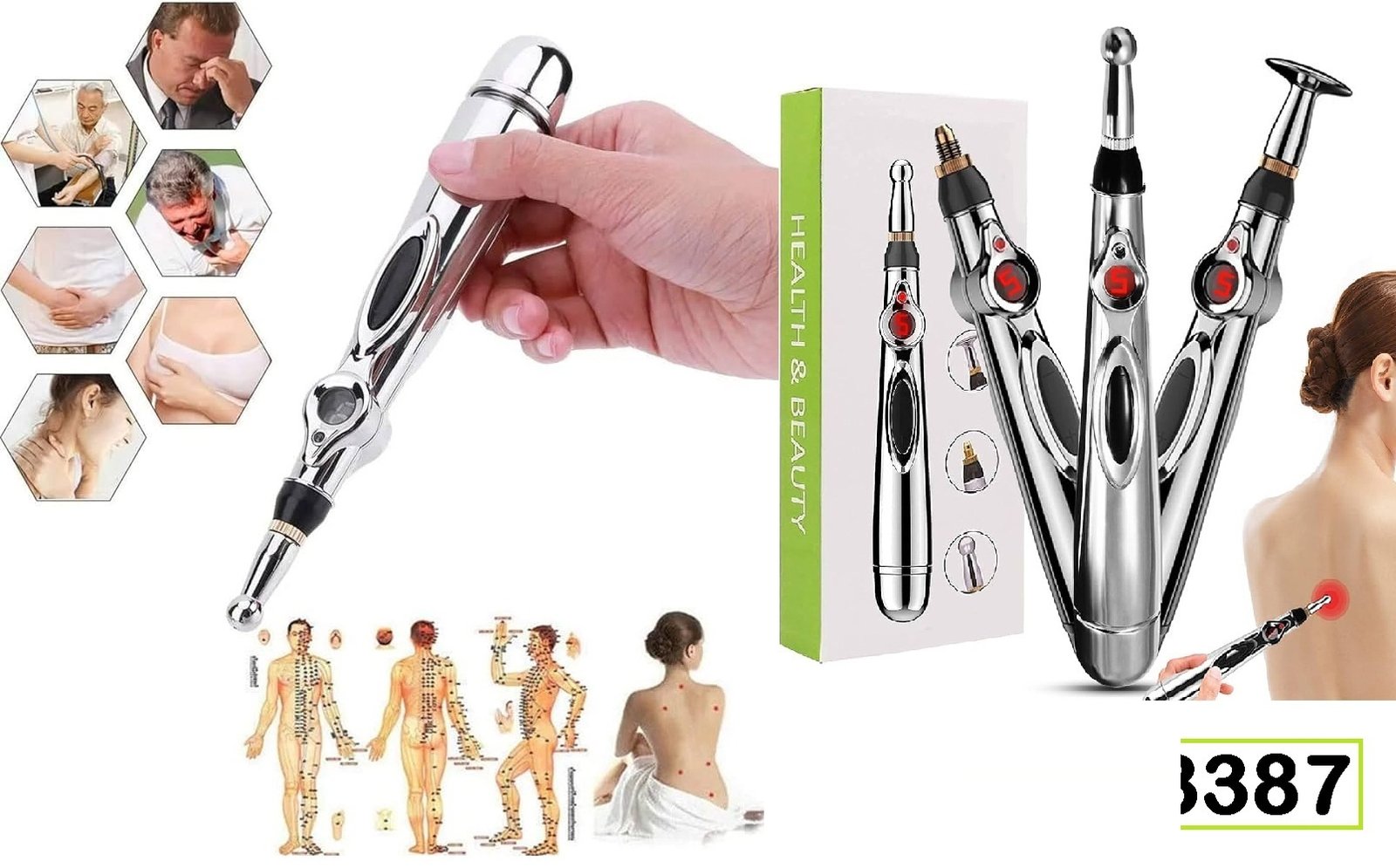 قلم الوخز بالإبر الإلكتروني - تخفيف الآلام والتدليك بفعالية