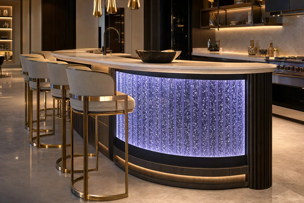 ستارة مائية لتقسيم المساحات و ديكور المداخل و الفنادق و الفيلال Water bubbles Curtain Decor 